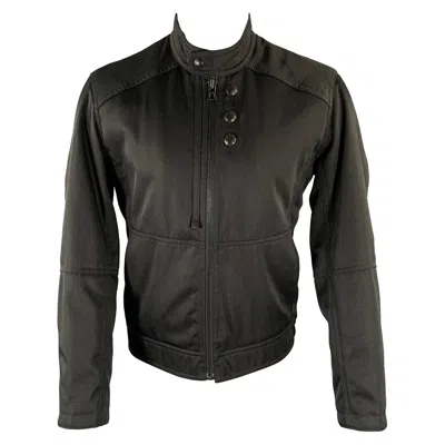 Pre-owned Hugo Boss Size 38 Black Polyester Zip Up Jacket