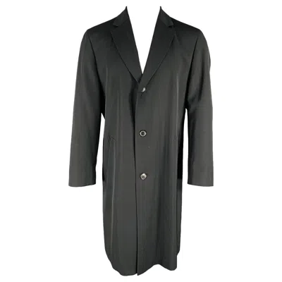 Pre-owned Hugo Boss Size 38 Black Virgin Wool Single Breasted Coat