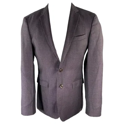 Pre-owned Hugo Boss Size 38 Purple Check Wool Linen Sport Coat