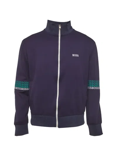 Pre-owned Hugo Boss Skaz 01 Zip-up Hoodie In Blue