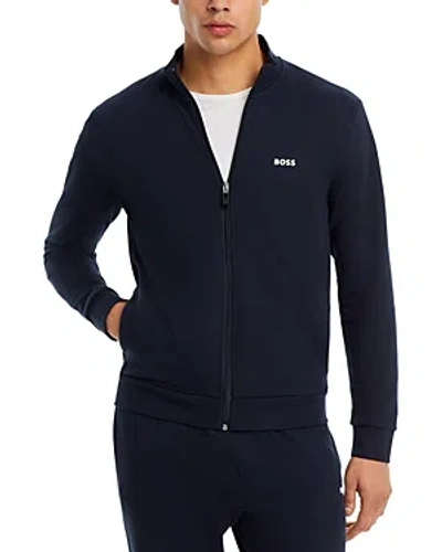 Hugo Boss Skazus Zip Front Sweatshirt In Dark Blue