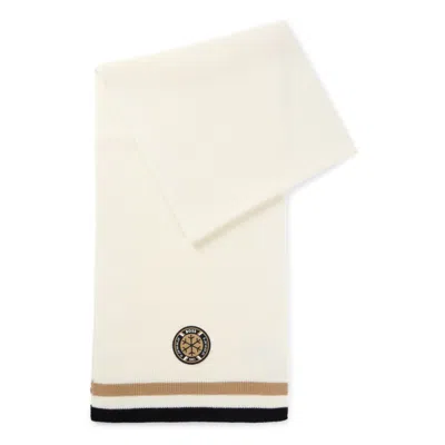 Hugo Boss Ski Virgin-wool Scarf With Logo Badge In White