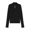 Hugo Boss Turtleneck Half-zip Sweater In Black