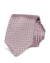 Hugo Boss Skinny Floral Grid Tie In Light Pastel Pink