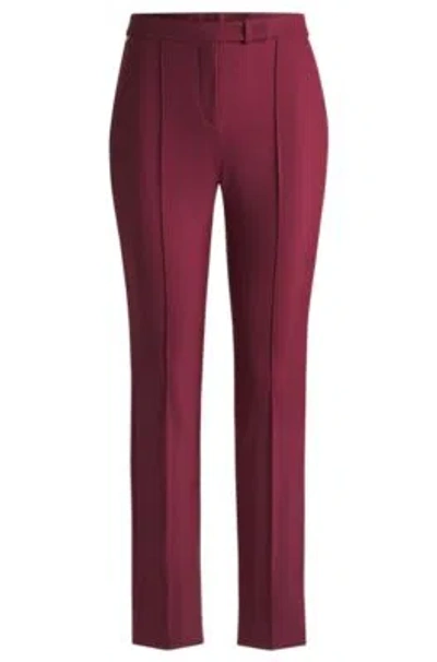 Hugo Boss Skinny-leg Trousers In Performance-stretch Fabric In Dark Red