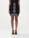 Hugo Boss Embroidered Scalloped-hem Mini Skirt In Black
