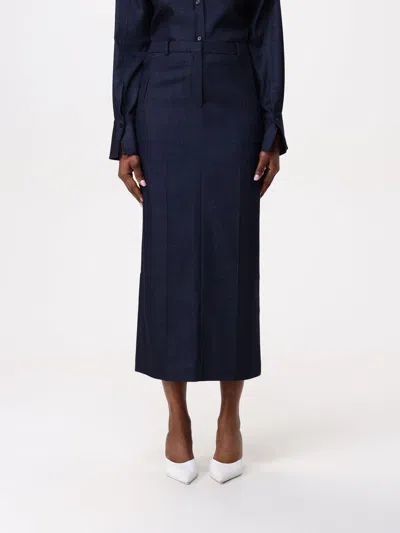 Hugo Boss Skirt Boss Woman Color Blue In Blau