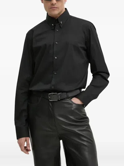 Hugo Boss Skull-button Shirt In Black