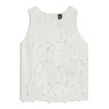 Hugo Boss Sleeveless Blouse With Broderie Anglaise In White