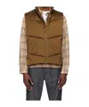 Hugo Boss Brown Water-repellent Padded Satin Vest In Brown