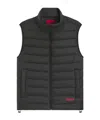 Hugo Boss Water-repellent Gilet With Logo Print In Black