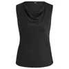 Hugo Boss Sleeveless Cowl-neck Blouse In Stretch Silk In Black