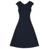 Hugo Boss Sleeveless Dress In Matte Jersey With Seaming Details In Blue