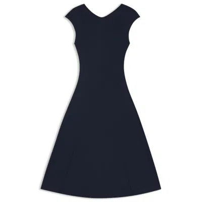 Hugo Boss Sleeveless Dress In Matte Jersey With Seaming Details In Blue