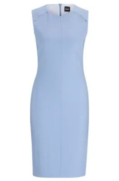 Hugo Boss Sleeveless Dress With Cut-out Details In Blue