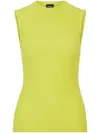 Hugo Boss Sleeveless Mock-neck Top With Ribbed Structure In Yellow