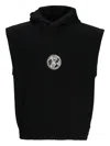 Hugo Boss Sleeveless Graphic Hoodie In Black
