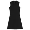 Hugo Boss Womens Black Sleeveless Pleat-skirt Jersey Mini Dress In Black