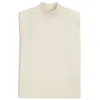 Hugo Boss Sleeveless Knitted Top In Cashmere With Shoulder Patches In White