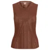 Hugo Boss Sleeveless Knitted Top With Ribbed Structure In Multi
