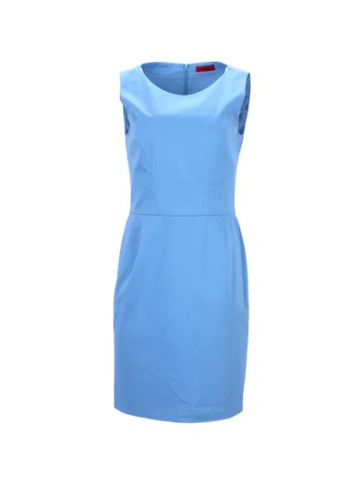 Pre-owned Hugo Boss Sleeveless Midi Dress In Blue