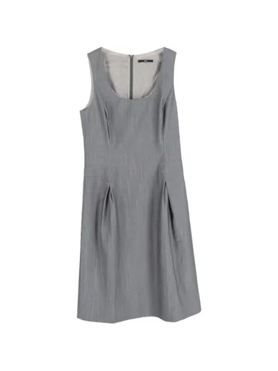 Pre-owned Hugo Boss Sleeveless Mini Dress In Gray
