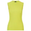 Hugo Boss Sleeveless Mock-neck Top With Ribbed Structure In Yellow