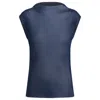 Hugo Boss Sleeveless Plissé-pleated Top In Blue