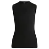 Hugo Boss Boss Fusoni Metallic Mock Neck Sleeveless Rib Sweater In Black