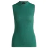 Hugo Boss Sleeveless Ribbed Top With Sparkle Effect In Green