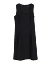 Hugo Boss Sleeveless Shift Dress In Black Wool In Black