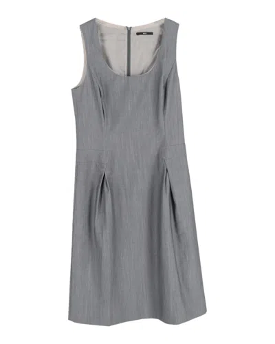 Hugo Boss Sleeveless Shift Dress In Grey Wool