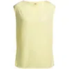 Hugo Boss Sleeveless T-shirt With Ribbed Front In Green