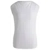 Hugo Boss Sleeveless T-shirt With Ribbed Front In White