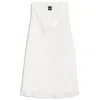Hugo Boss Sleeveless Top In Satin With Draped Neckline In White