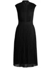 Hugo Boss Pliss-crepe Dress With Notch Neckline In Black