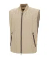 Hugo Boss Quilted Zip-front Gilet In Brown