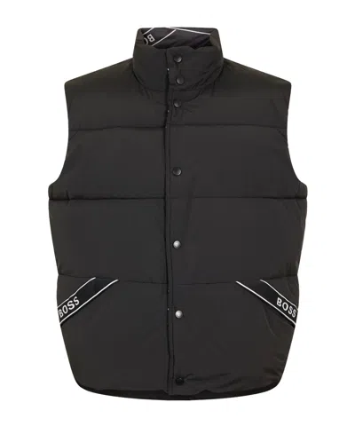 Hugo Boss Sleeveless Waistcoat In Black