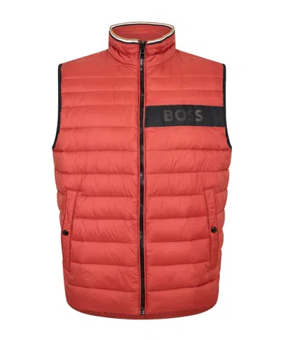 Hugo Boss Sleeveless Waistcoat In Red