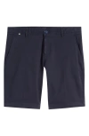 Hugo Boss Slim-fit Shorts In Stretch-cotton Twill In Dark Blue