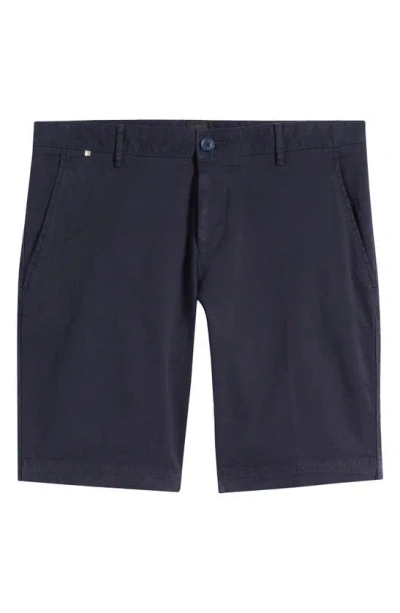 Hugo Boss Boss Slice Flat Front Shorts In Dark Blue