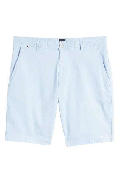 Hugo Boss Slim-fit Shorts In Stretch-cotton Twill In Light Blue