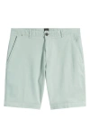 Hugo Boss Slice Flat Front Shorts In Open Green