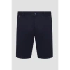 Hugo Boss Boss H-slice Stretch-cotton Shorts In Blue