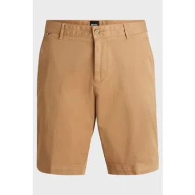 Hugo Boss Slice-short Medium Beige Slim Fit Shorts In Stretch Cotton 50512524 260 In Neturals