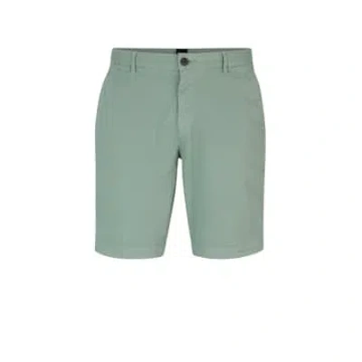 Hugo Boss Slice-short Open Green Slim Fit Shorts In Stretch Cotton 50512524 373