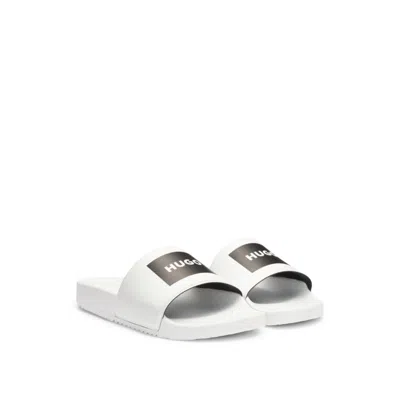 Hugo Boss Slides With Logo Strap In White