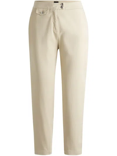 Hugo Boss Slim-cut Chino Trousers In Neutrals