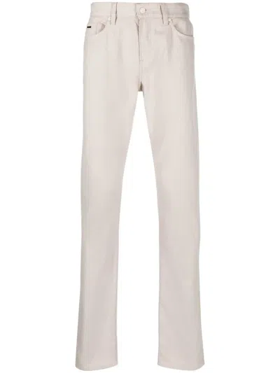 Hugo Boss Slim-cut Chino Trousers In Nude