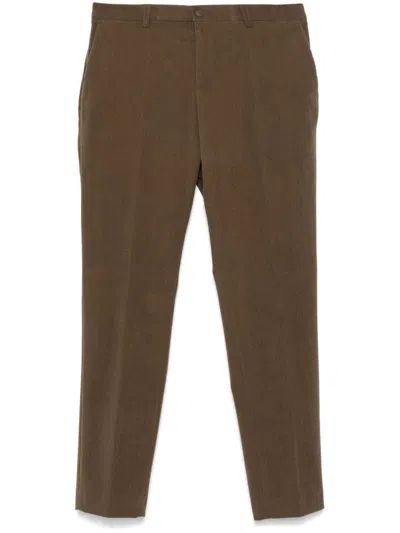 Hugo Boss Slim-cut Corduroy Trousers In Brown